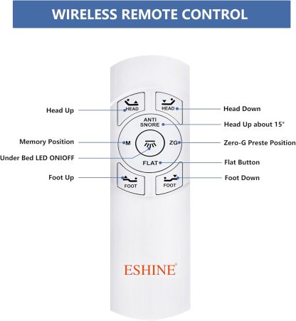 Wireless Remote Control for All ESHINE Adjustable Bed Frame