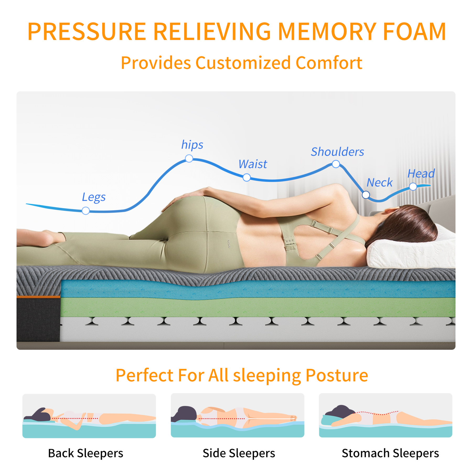 ESHINE 14” LUX Memory Form Mattress-eshinesleep