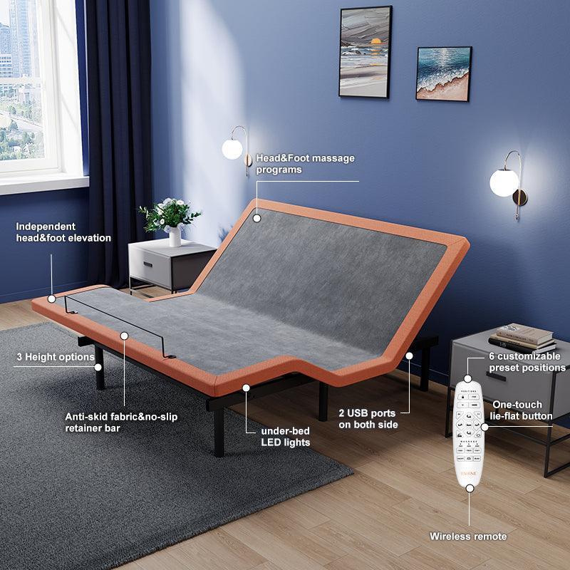 FlexSleep Pro Series E3000, Massage Adjustable Bed Frame-eshinesleep