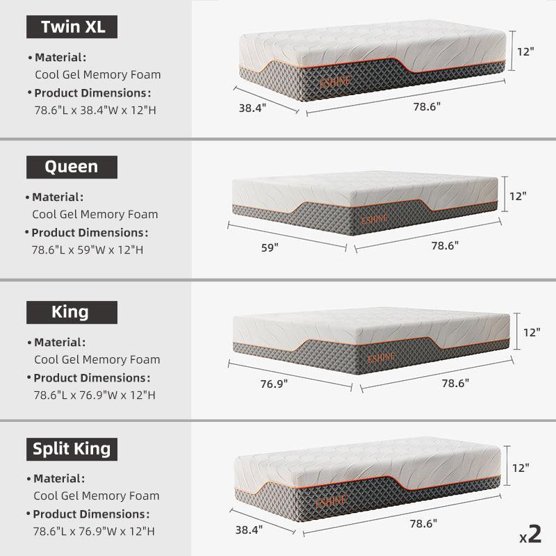 ESHINE 12” LUX Hybrid Mattress-eshinesleep