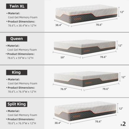 ESHINE 12” LUX Hybrid Mattress-eshinesleep