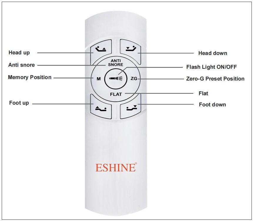 Wireless Remote Control for Adjustable Bed Frame-eshinesleep