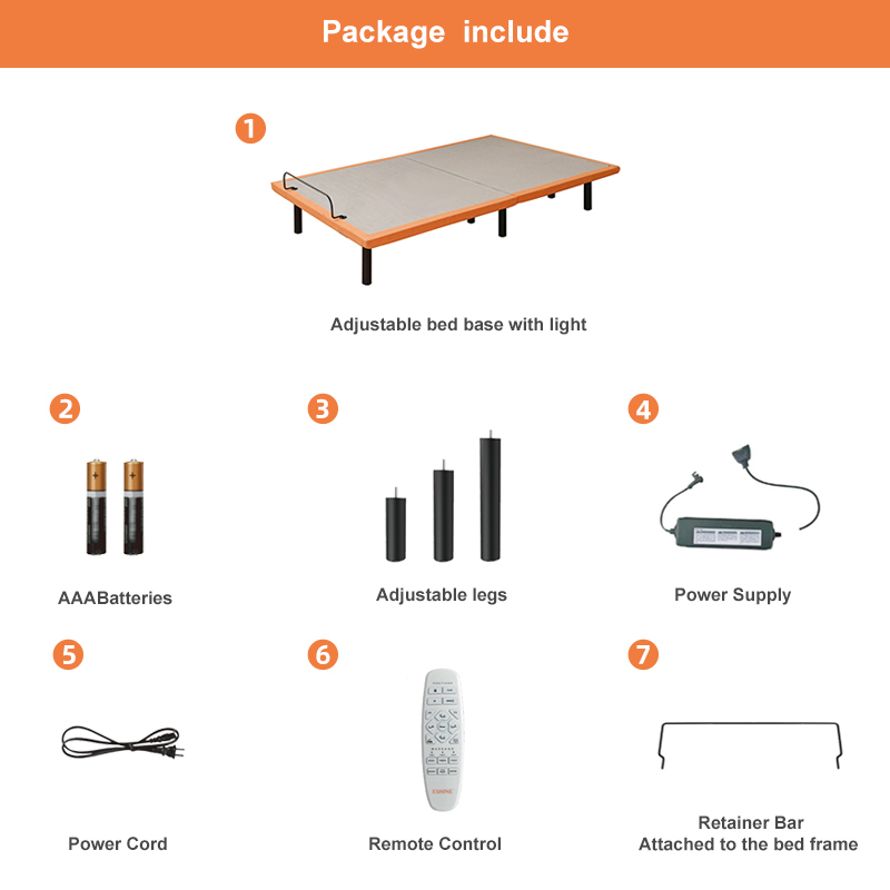 FlexSleep Pro Series E3000, Massage Adjustable Bed Frame-eshinesleep