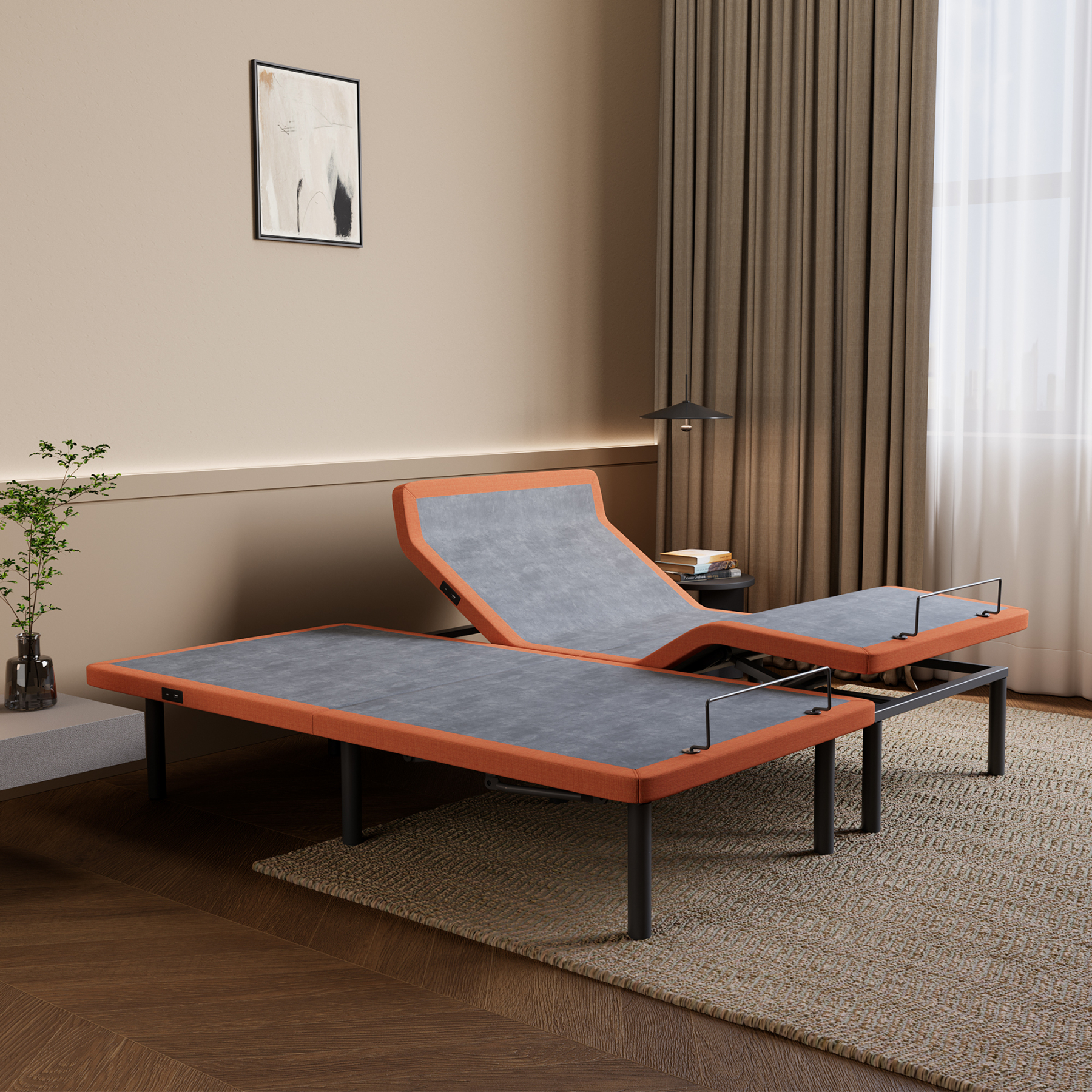FlexSleep Pro Series E5000, Massage Back Support Adjustable Bed Frame-eshinesleep
