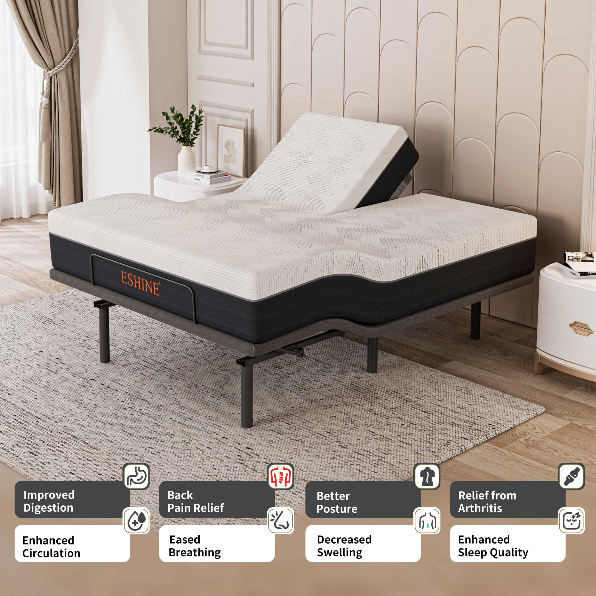 Split Queen Adjustable Bed Bundle 