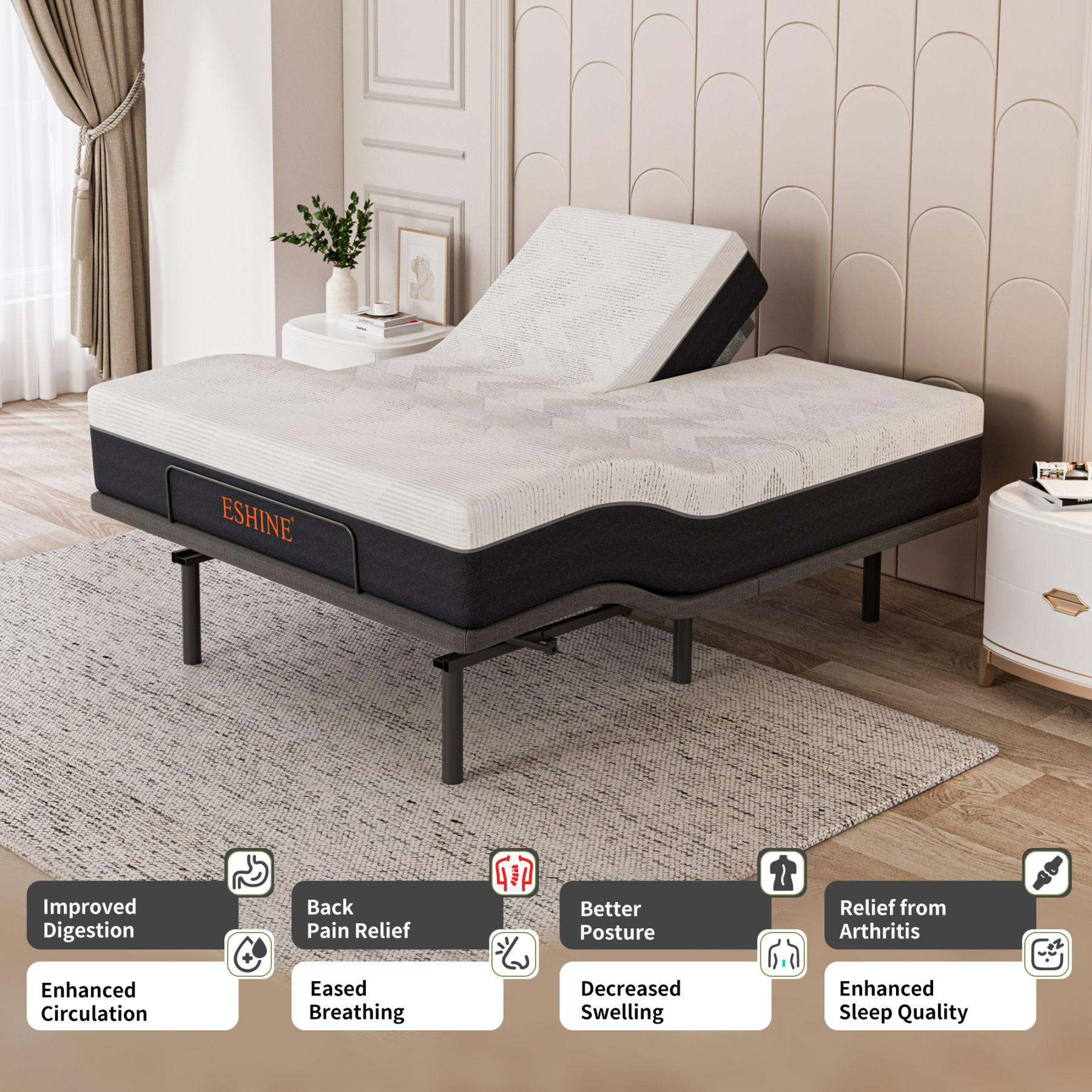 Split Queen Adjustable Bed Bundle 