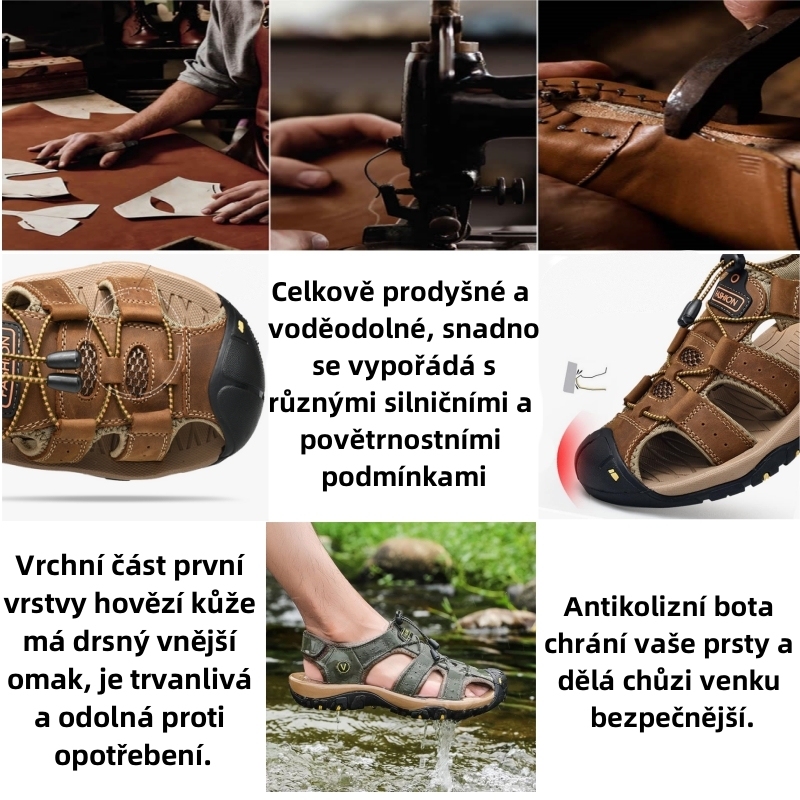 🔥Časově omezená nabídka - Italské kožené sandály odolné proti opotřebení a ohybu - Ergonomicky navržené - Zbavte se bolesti