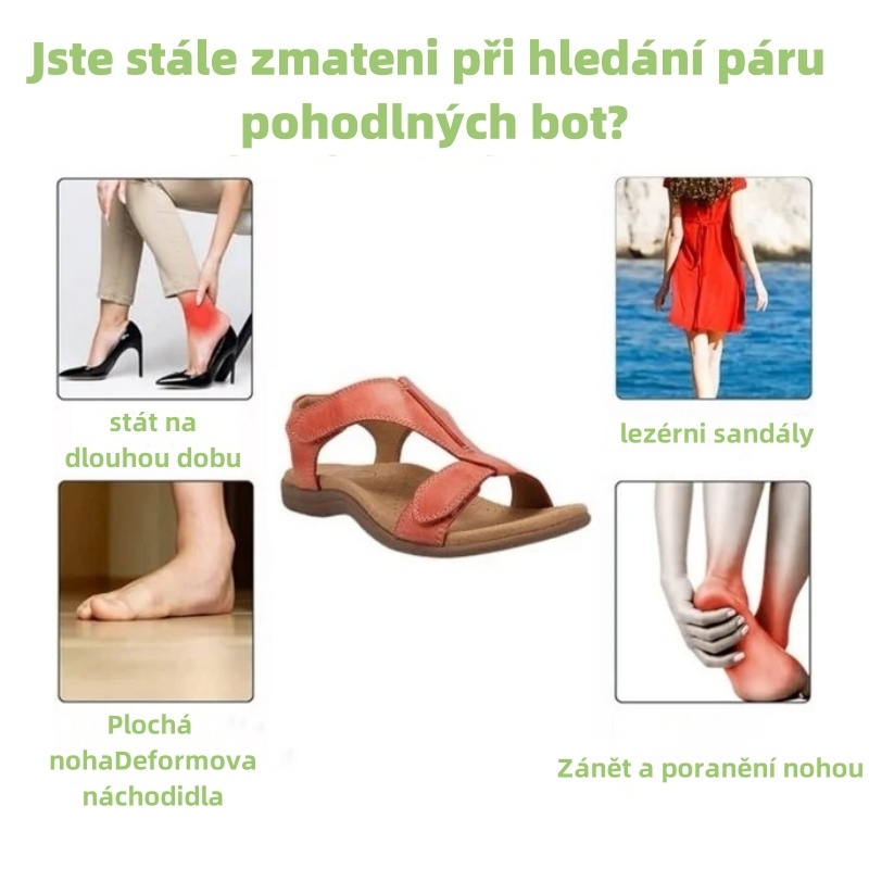 Módní kožené dámské sandály TAOS - s podporou klenby
