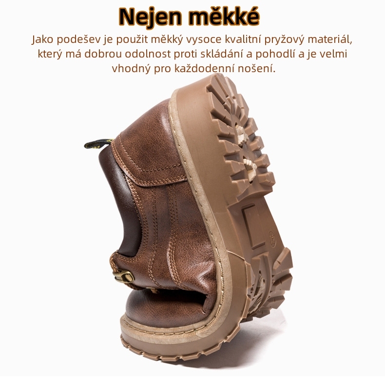Měkké a pohodlné kožené boty italské výroby (podpora klenby usnadňuje chůzi)