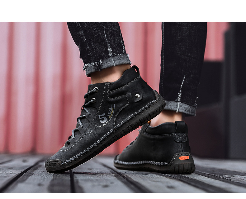 (🔥Dnes sleva 50 % – nenechte si to ujít) ⏰- Měkké a pohodlné italské ručně vyráběné kožené boty (podpora klenby usnadňuje chůzi)