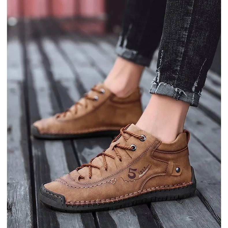 (🔥Dnes sleva 50 % – nenechte si to ujít) ⏰- Měkké a pohodlné italské ručně vyráběné kožené boty (podpora klenby usnadňuje chůzi)