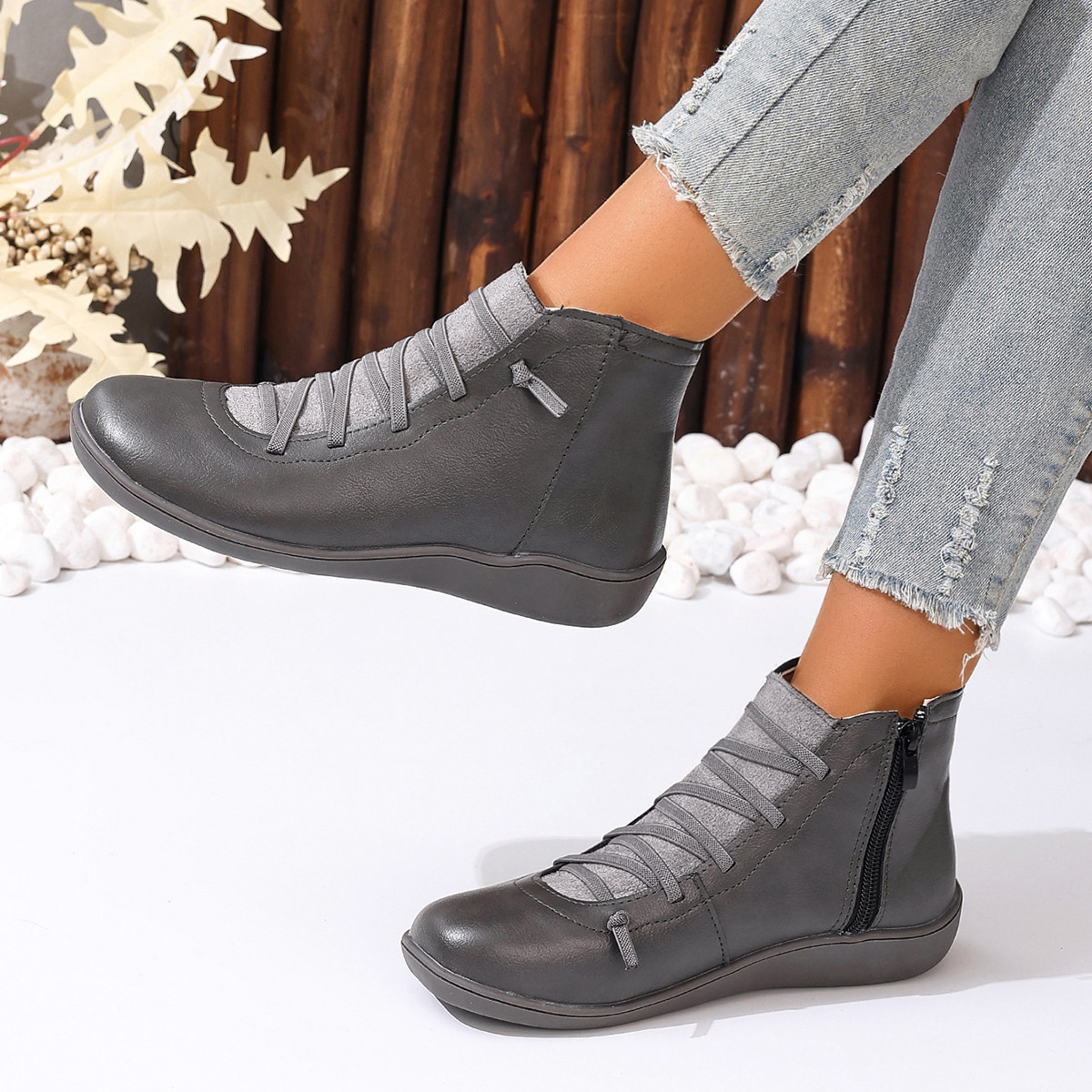 [🎁50% kedvezmény még ma – ne hagyd ki] Ergonomikus kialakítású női bőrcsizma – hatékonyan enyhíti a járási fájdalmat👞Állítsa be a megfelelő testtartást