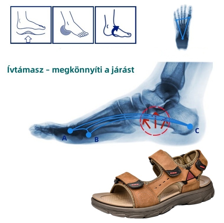 [🎁Ma félár - ne hagyd ki] Ergonomikus kialakítású valódi bőr ortopéd szandál - fájdalommentes járás👞kényelmesebbé teszi a sétát