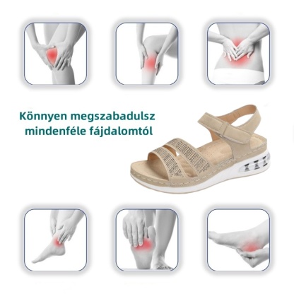 [🎁Ma féláron - ne hagyd ki] Nyári klasszikus női gyémántokkal kirakott ütéscsillapító ortopéd szandál - csökkenti a járási nyomást👞könnyíti a járást