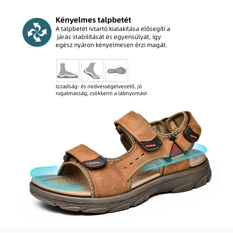 [🎁Ma félár - ne hagyd ki] Ergonomikus kialakítású valódi bőr ortopéd szandál - fájdalommentes járás👞kényelmesebbé teszi a sétát