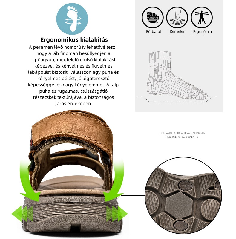 [🎁Ma félár - ne hagyd ki] Ergonomikus kialakítású valódi bőr ortopéd szandál - fájdalommentes járás👞kényelmesebbé teszi a sétát