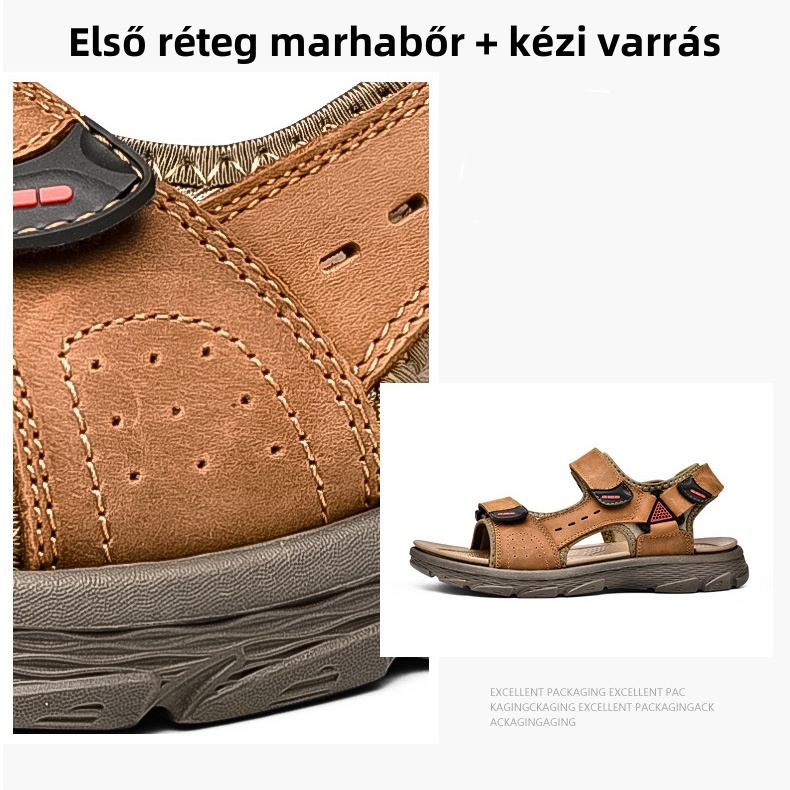 [🎁Ma félár - ne hagyd ki] Ergonomikus kialakítású valódi bőr ortopéd szandál - fájdalommentes járás👞kényelmesebbé teszi a sétát