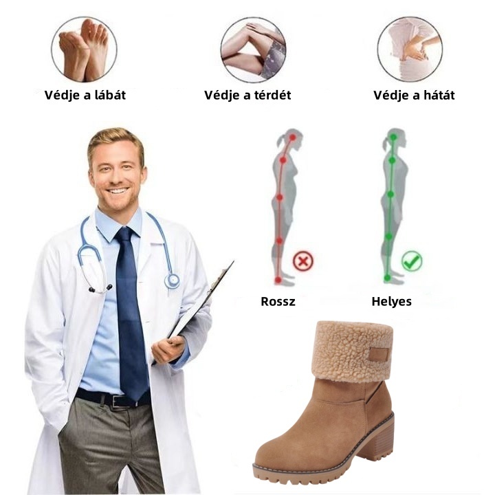 🔥【50% kedvezmény ma - ne hagyd ki】Ergonomikus kialakítású őszi-téli női csizma - fájdalommentes járás, télen meleg, velúr anyagú👞
