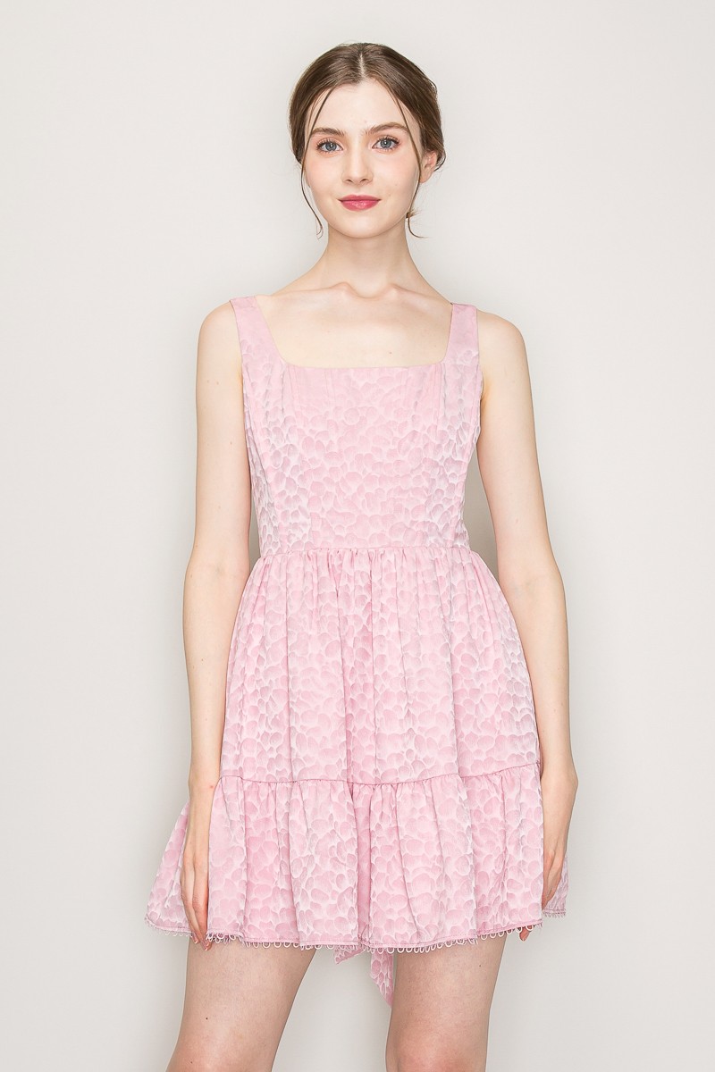 Square Neck Corset Detail Sleeveless Mini Dress #23534841