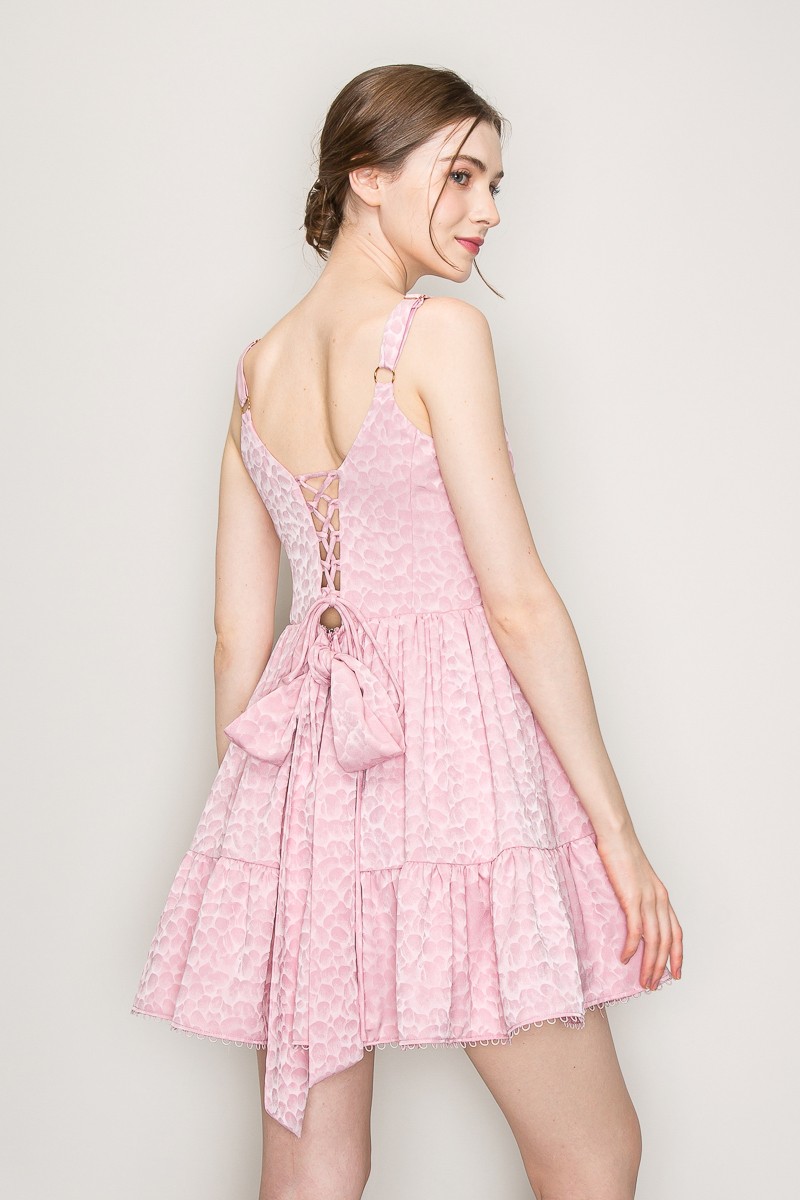 Square Neck Corset Detail Sleeveless Mini Dress #23534841