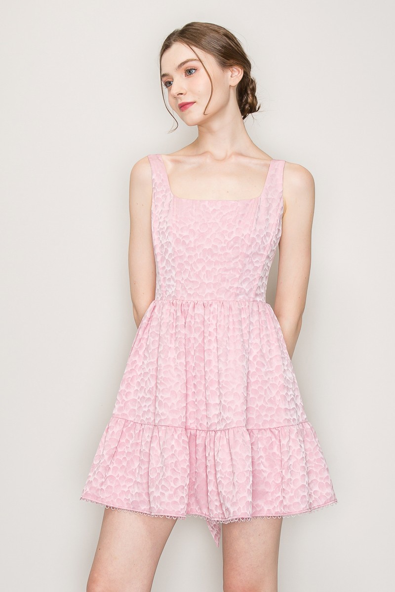 Square Neck Corset Detail Sleeveless Mini Dress #23534841