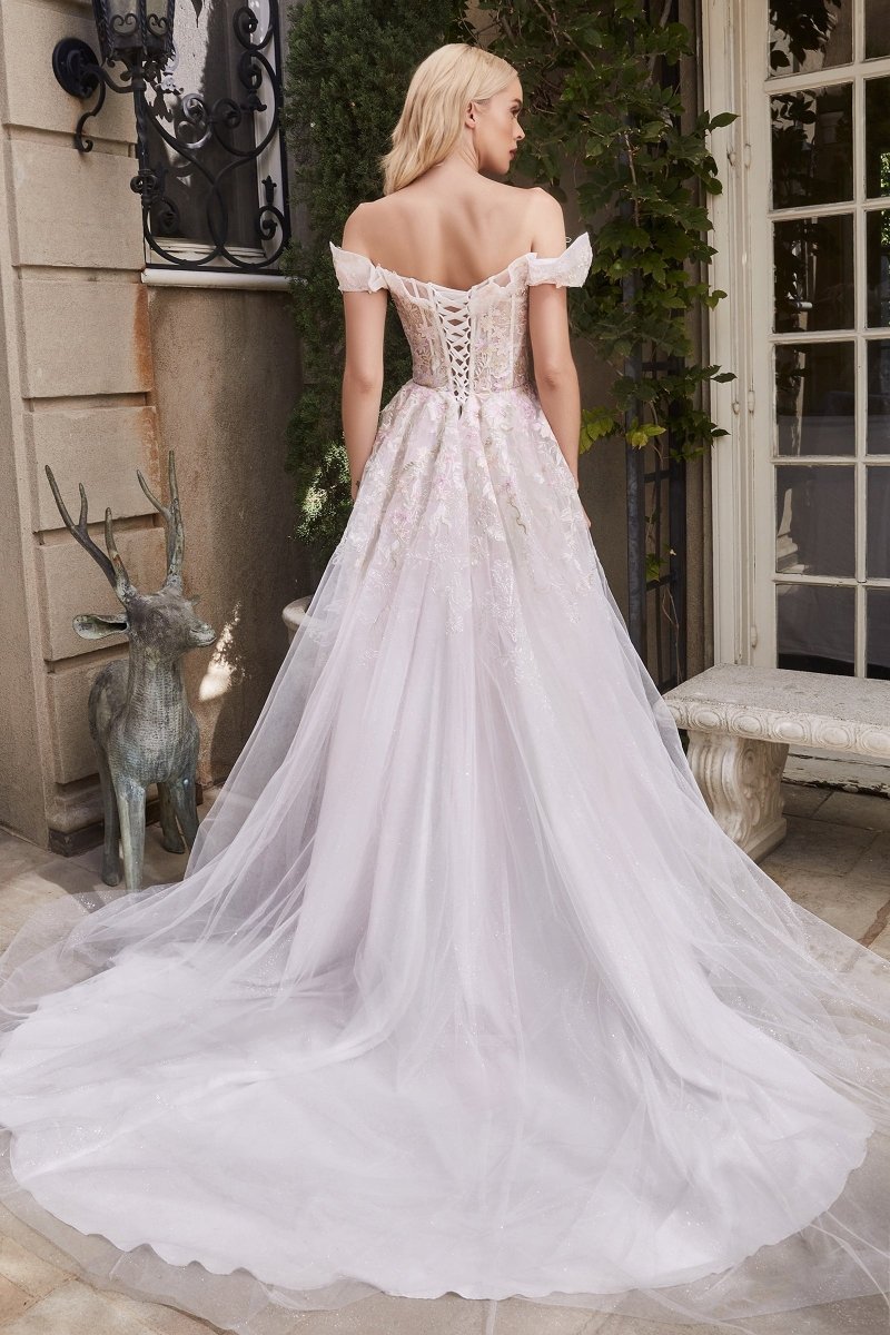 Dreamy Fit Lace Appliques Off The Shoulders Bridal Ball Gown #A1090