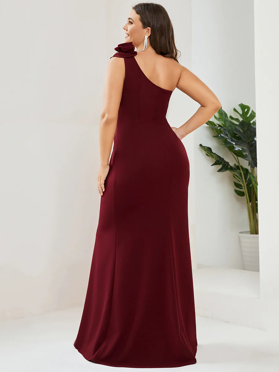 Sexy A-Line One Shoulder  Floor Length Bridesmaid Dress #EMAE00052