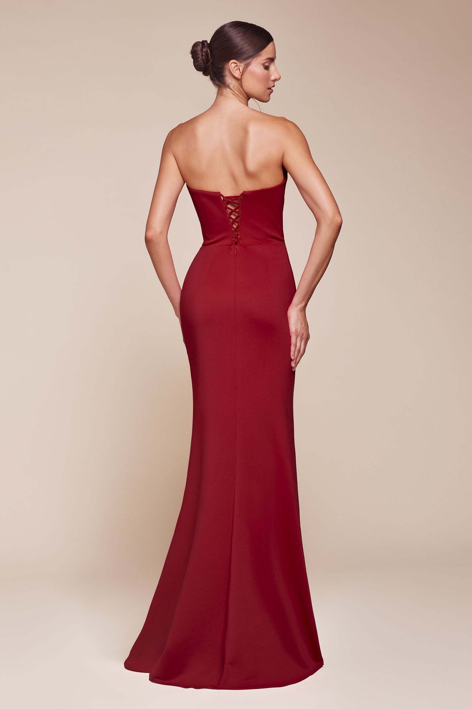 Elegance Scoop Strapless Neoprene Bridesmaid Dress #CD355