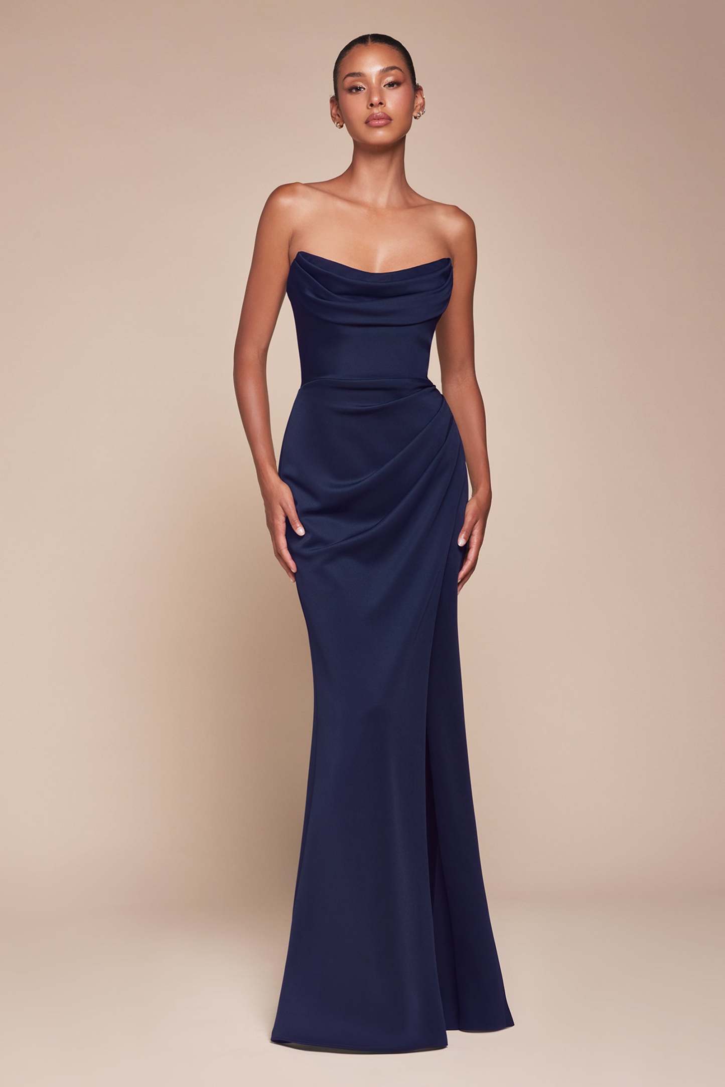 Elegance Scoop Strapless Neoprene Bridesmaid Dress #CD355