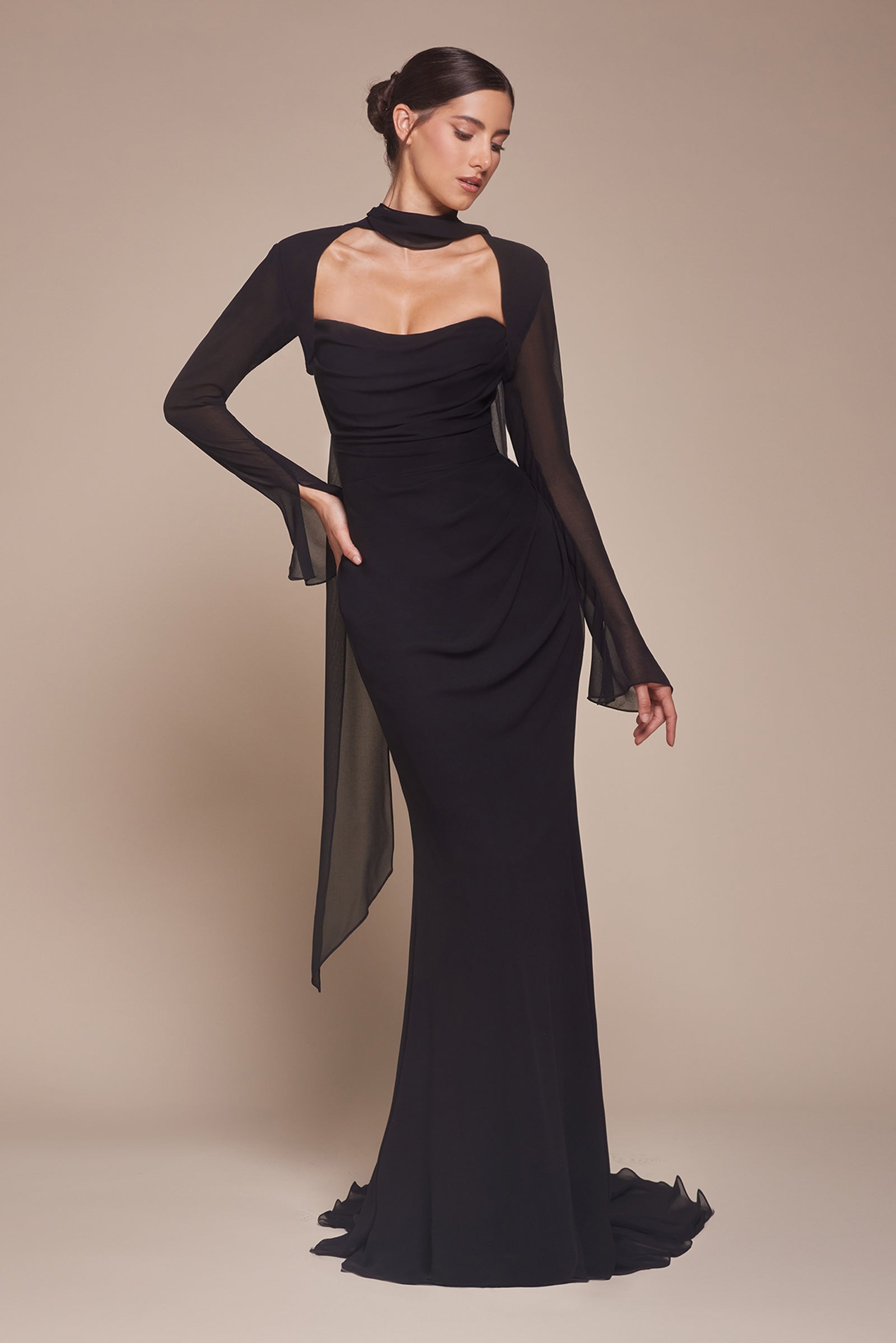 Elegance Strapless Softly Draped Chiffon Bridesmaid Dress #CD357