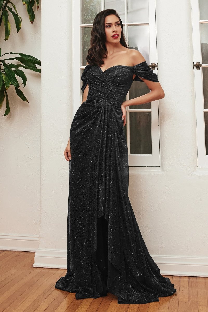 Elegant Sweetheart Off The Shoulder Glitter Bridesmaid Dress #CD878