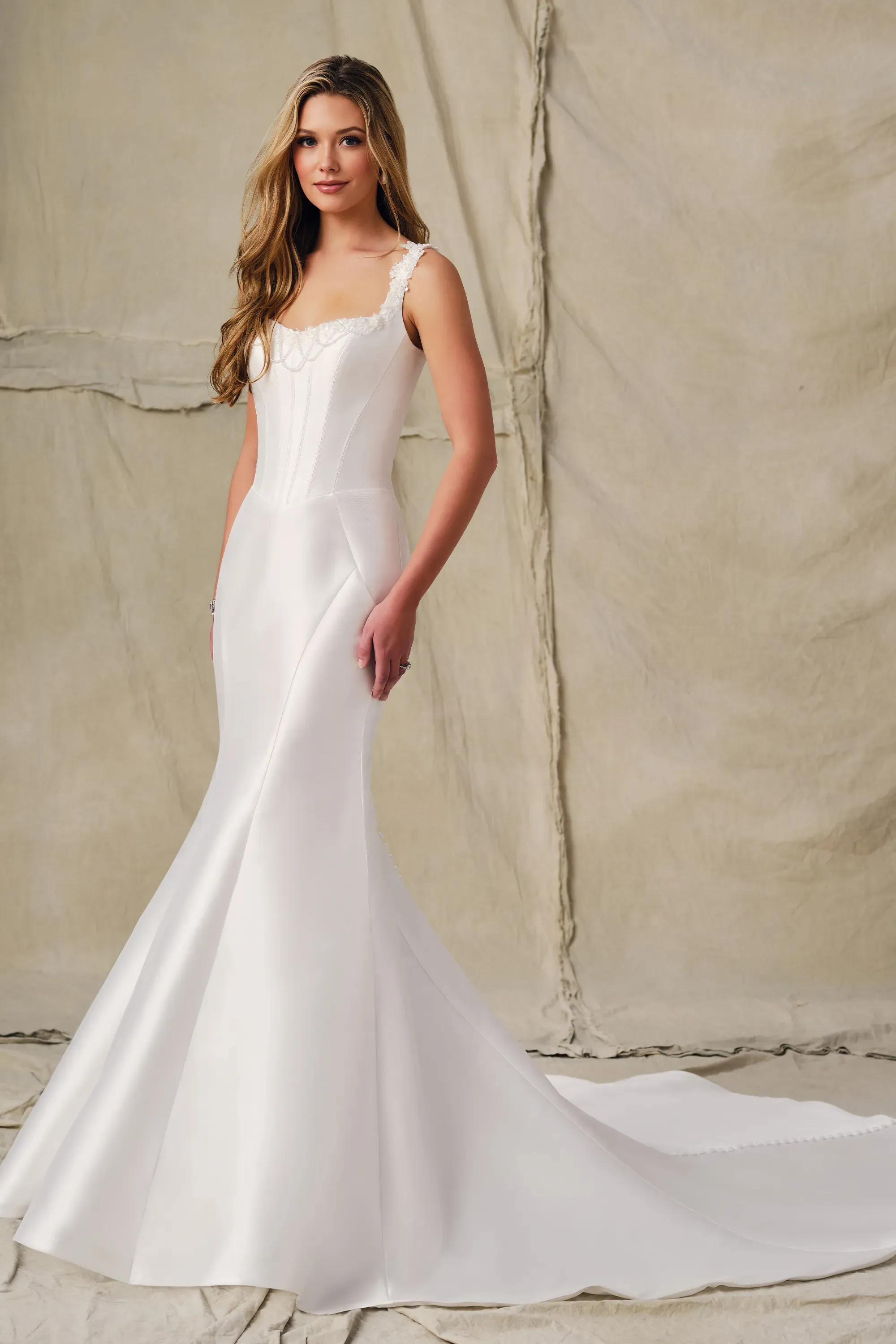 Mermaid Sweetheart Mikado Wedding Dress Enchanting by Mon Cheri E428