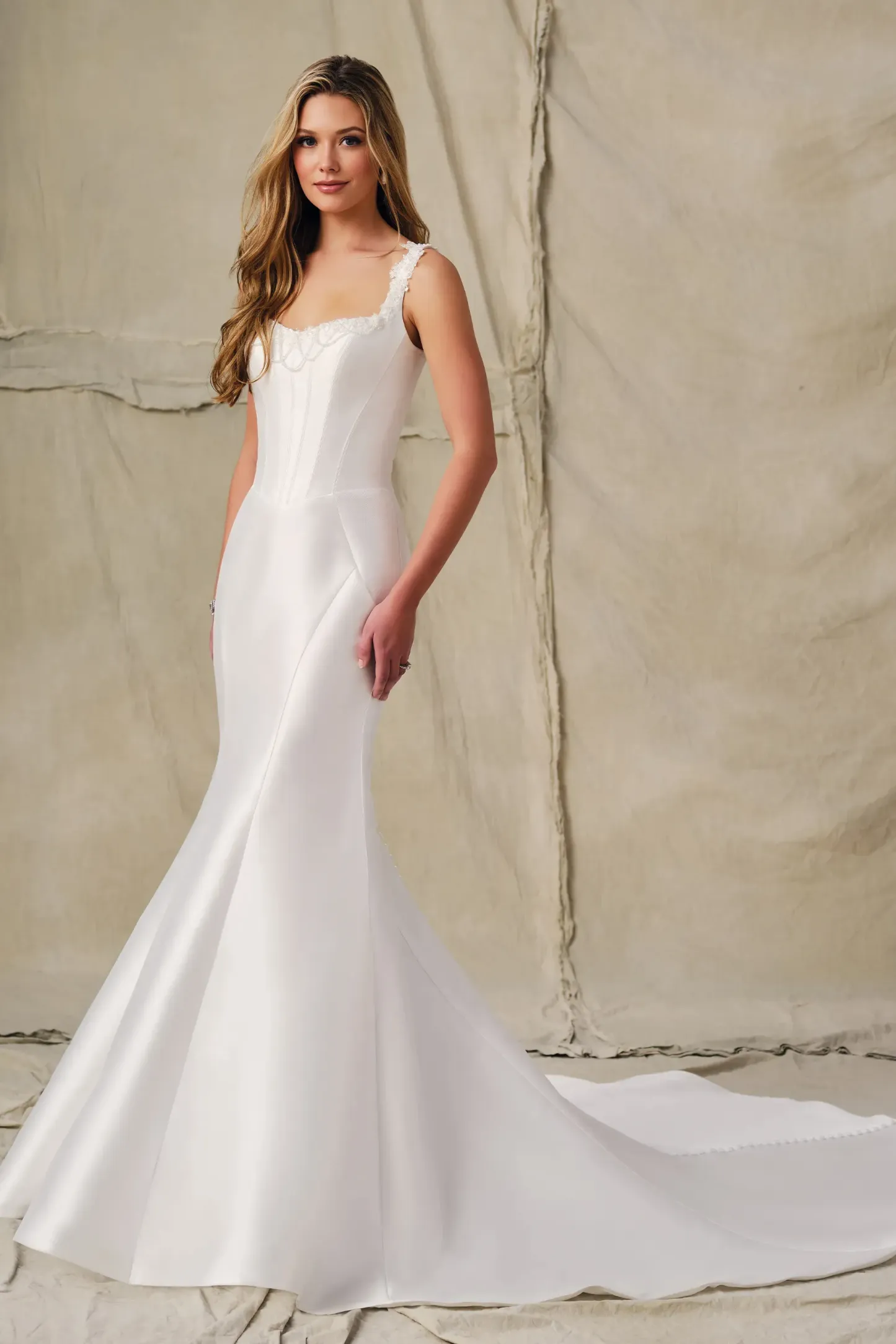 Mermaid Sweetheart Mikado Wedding Dress Enchanting by Mon Cheri E428
