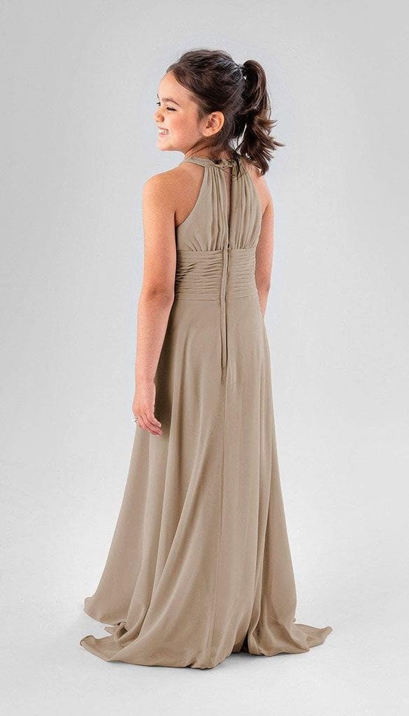  Lanie A-line Halter Chiffon Keyhole back Junior Bridesmaid Dress