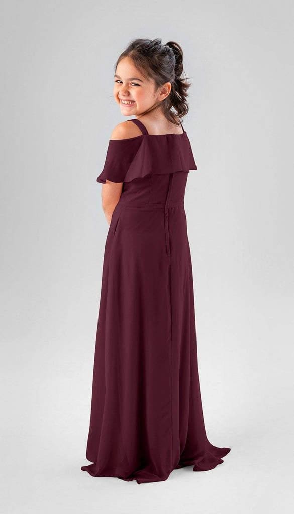 Nica Flowy A-line Scooped Chiffon Ruffles Junior Bridesmaid Dress