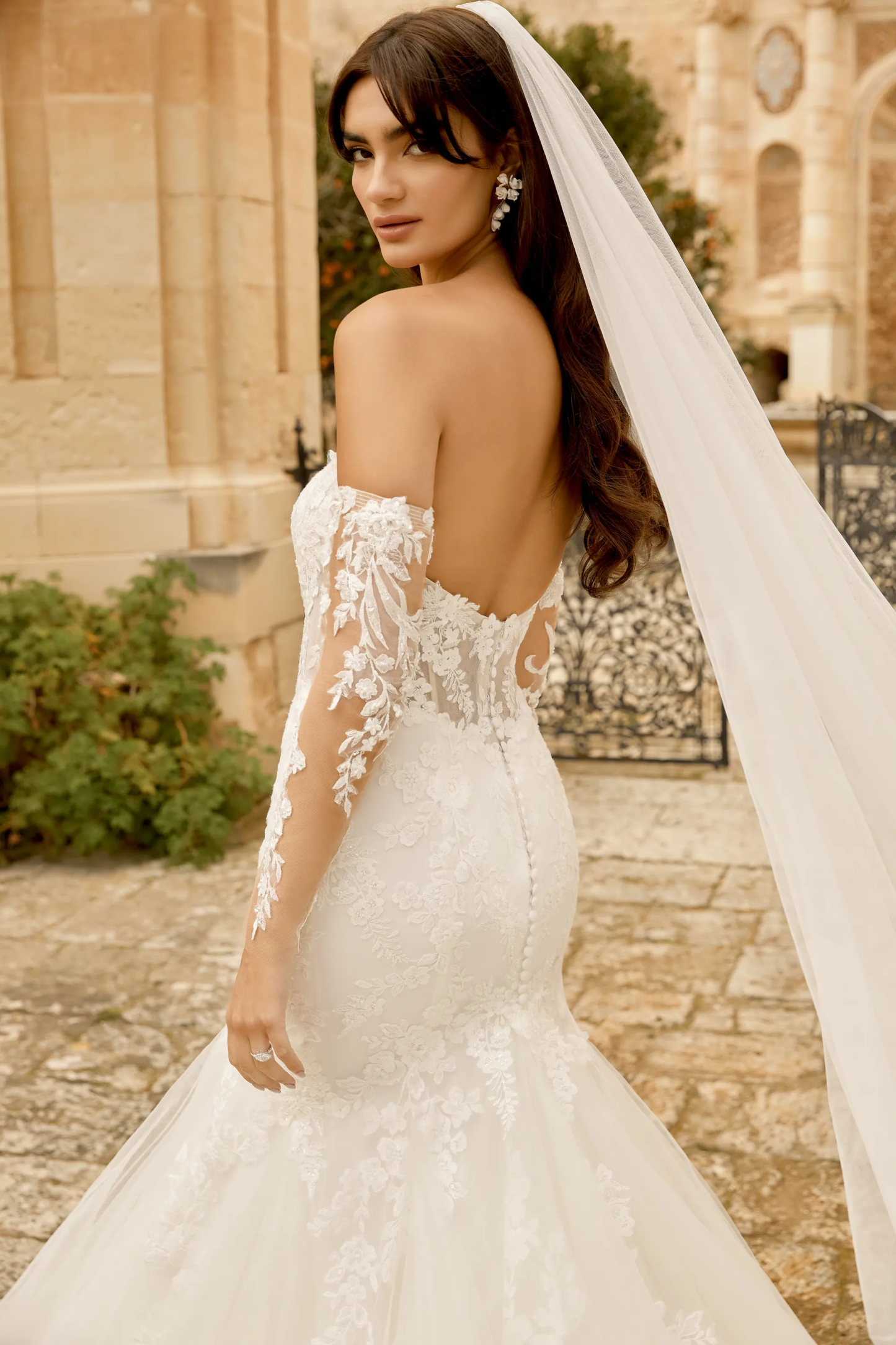 Mermaid Sweetheart Curvy Sequins Lace Chapel Wedding Dress 44481