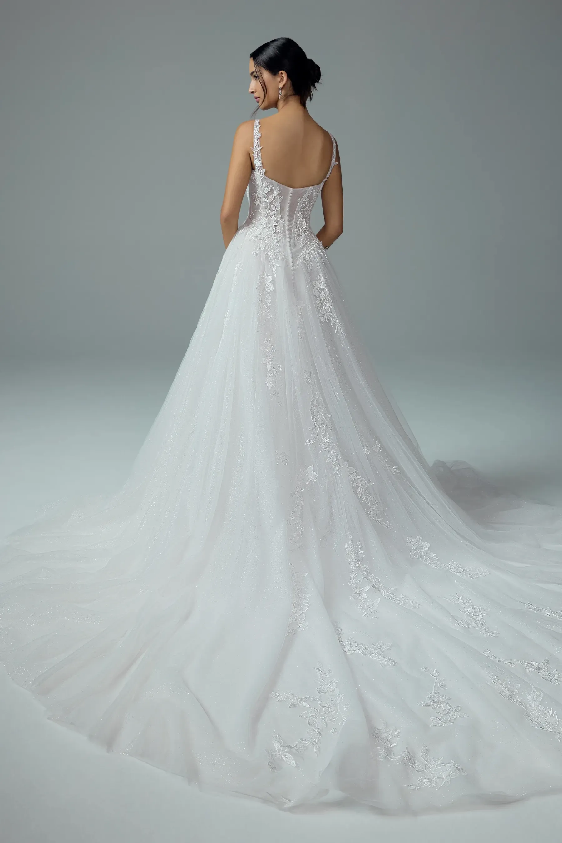 Ethereal A-line Bridal Gown with Floral Details #Sophia Tolli Y3209