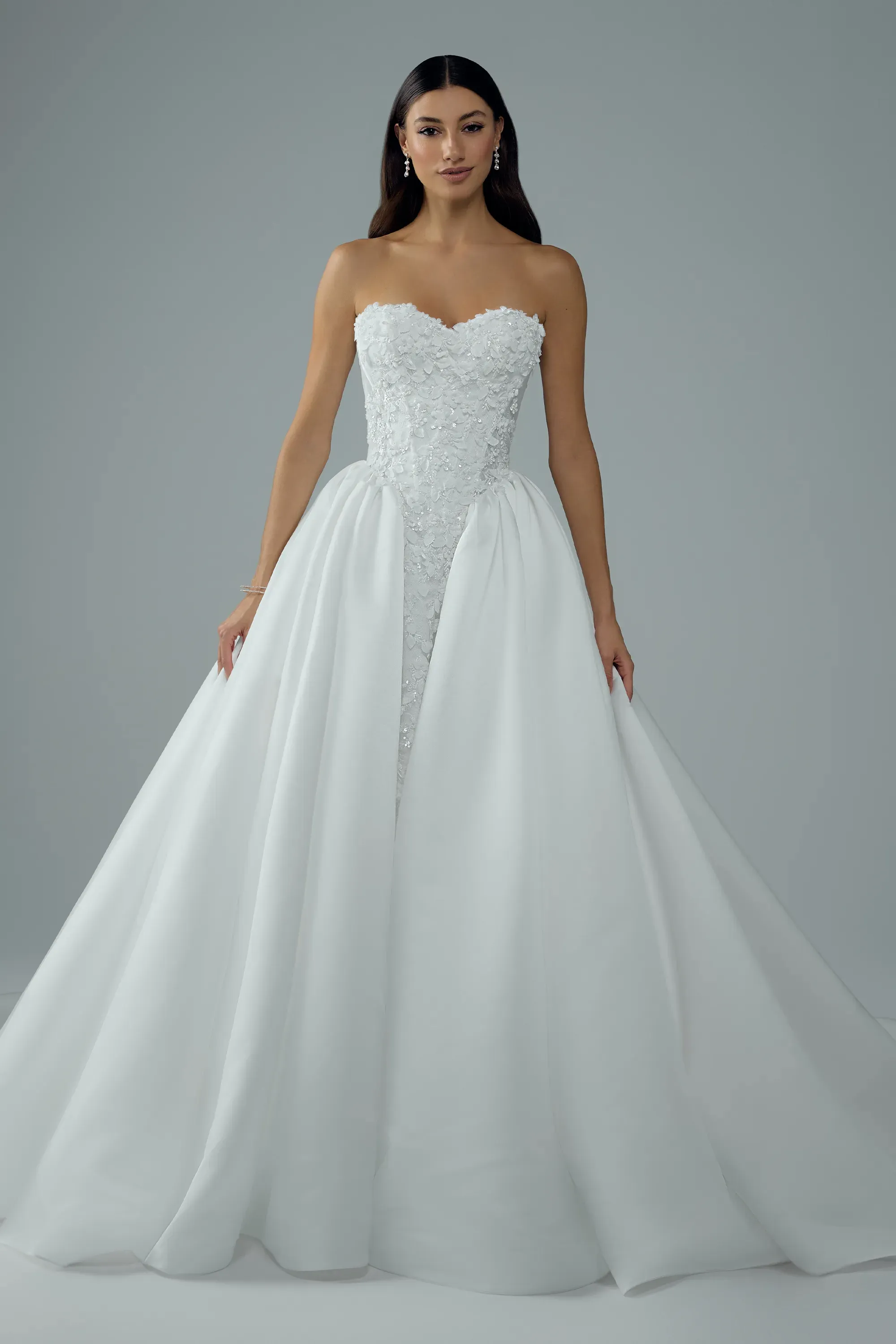 Ball Gown Strapless Sweetheart Wedding Dress with 3D lace #Sophia Tolli Y3235