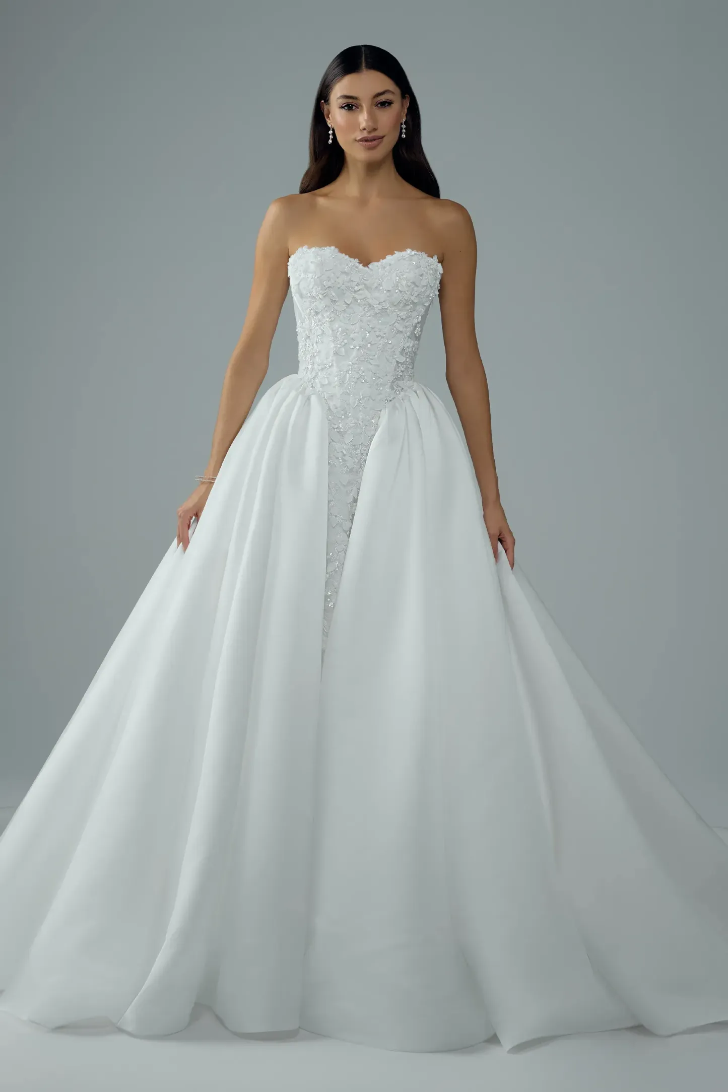 Ball Gown Strapless Sweetheart Wedding Dress with 3D lace #Sophia Tolli Y3235