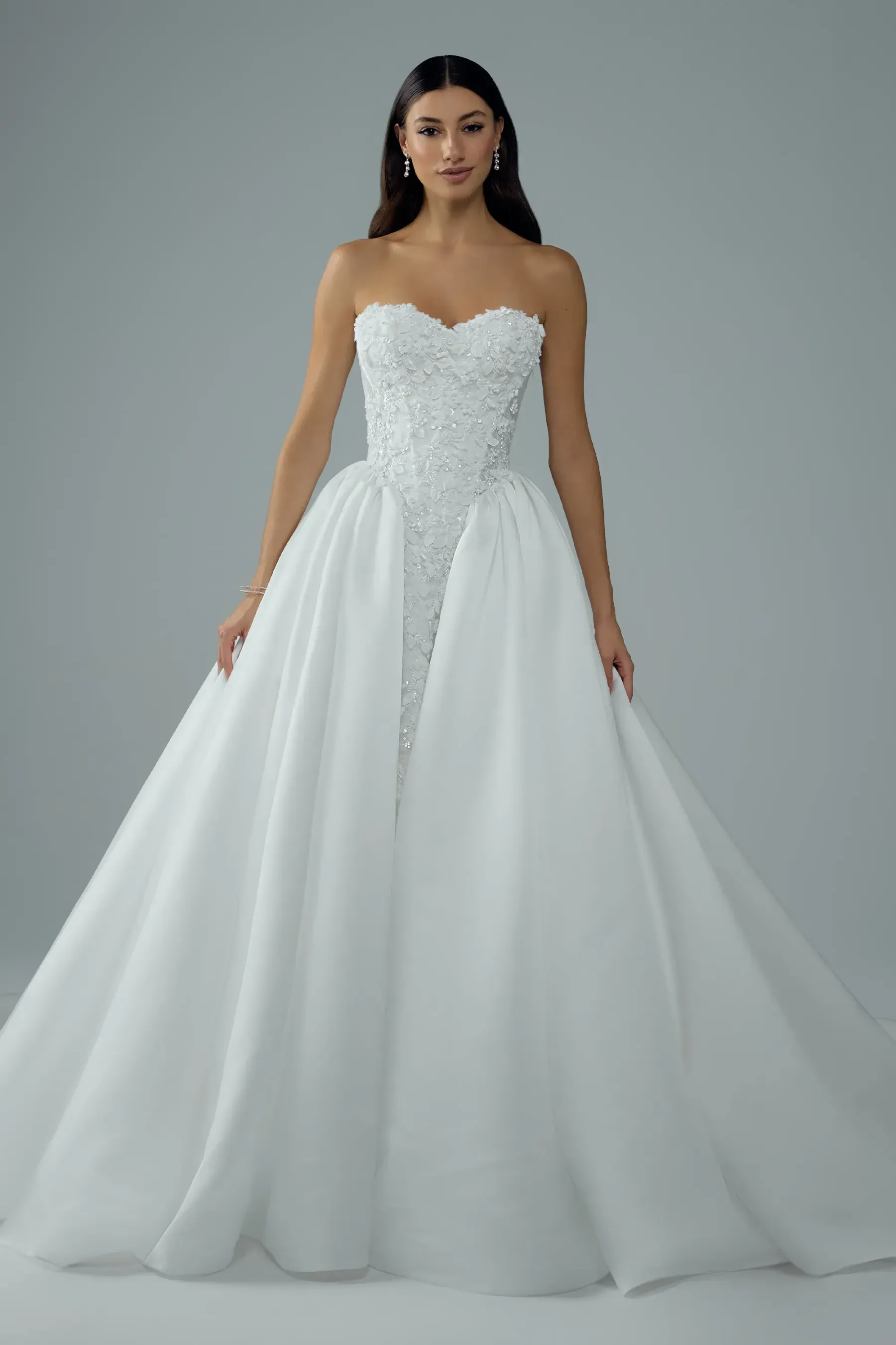 Ball Gown Strapless Sweetheart Wedding Dress with 3D lace #Sophia Tolli Y3235