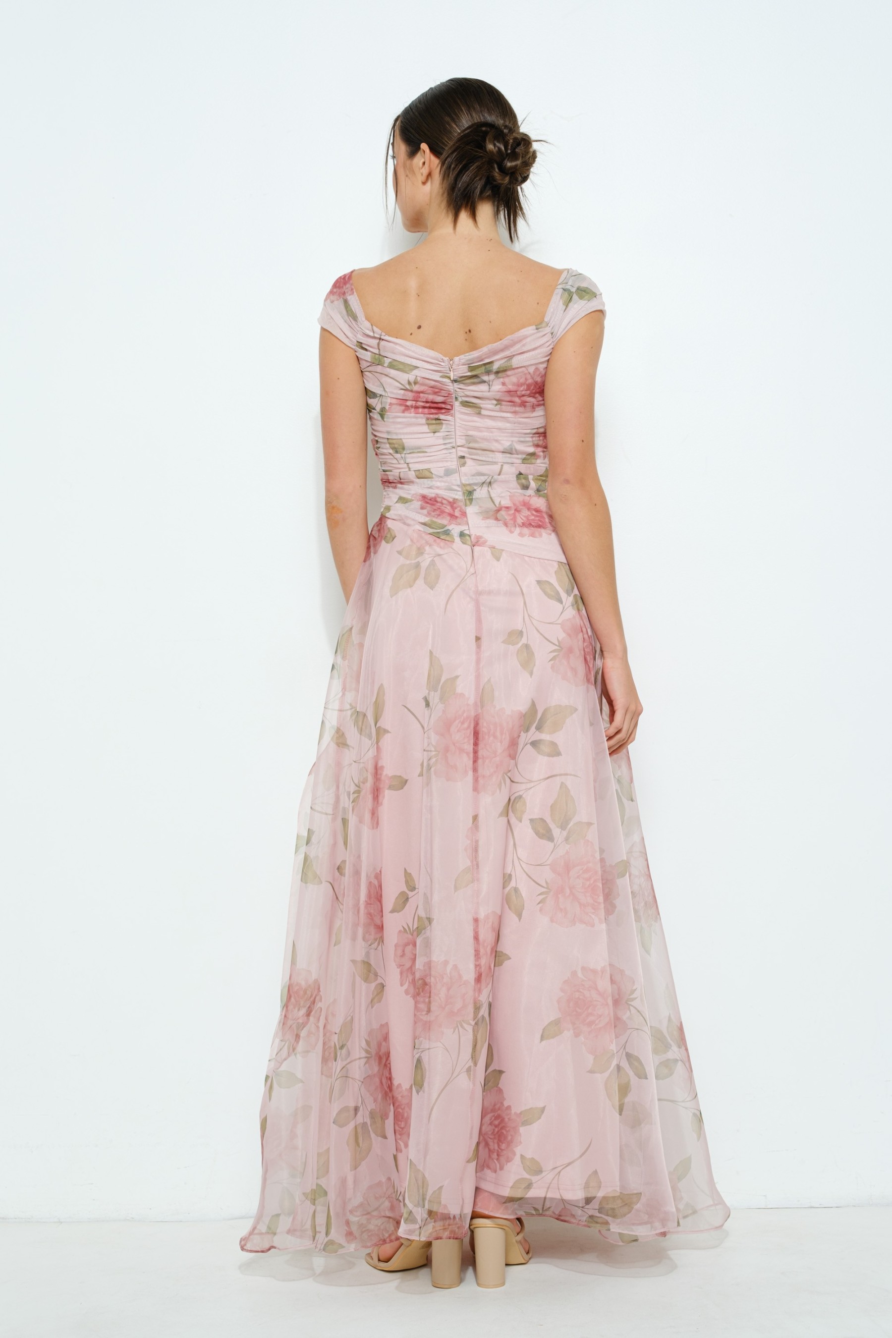 Floral Print Flower Corsage Detail Maxi Dress #23700148