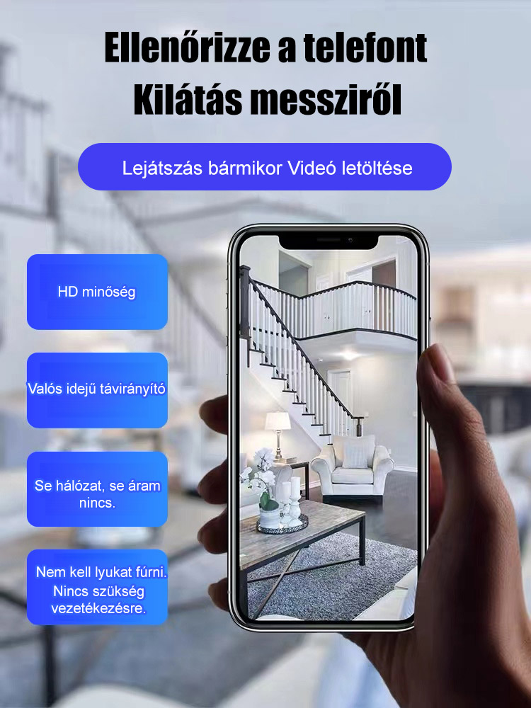 【Ingyenes próbaverzió】Intelligens távirányítású mini megfigyelőkamera🔥Támogatja a felvételt és a hanghívásokat