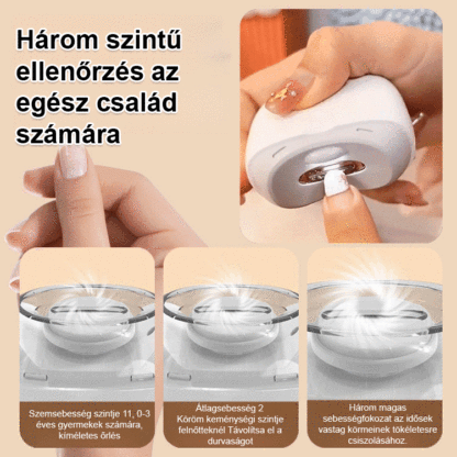 【Minden otthon kötelező darabja!】Elektromos körömlakklemosó 😍 Automatikus vágás és polírozás egyetlen gombnyomással az azonnal sima, sorjamentes körmökért.