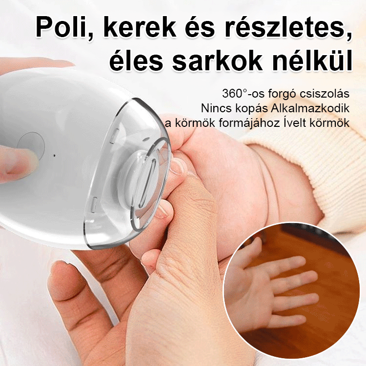 【Minden otthon kötelező darabja!】Elektromos körömlakklemosó 😍 Automatikus vágás és polírozás egyetlen gombnyomással az azonnal sima, sorjamentes körmökért.