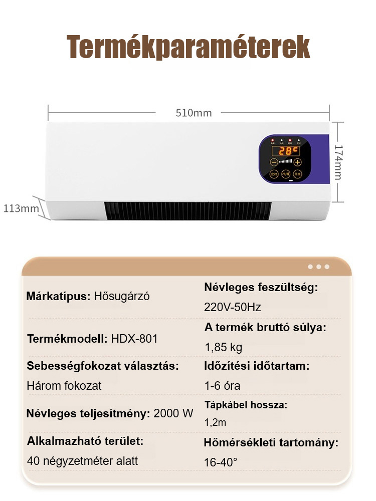 【Ingyenes próbaverzió】 ❄️ Gyorsan lehűt 120 négyzetmétert 3 másodperc alatt. Fűtési és hűtési funkciók, csendes és energiatakarékos, intelligens hőmérséklet-szabályozással!