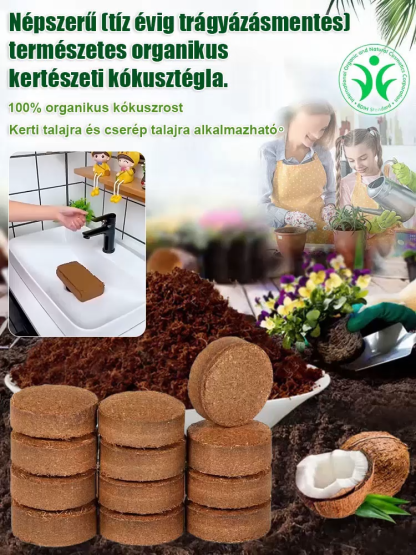 【Tíz évig nem igényel műtrágyázást】Kertészeti kókuszrost tápanyagföld —— 5 év kutatás és fejlesztés, bizonyítottan 10 évig tart, még a lusta is kertészeti szakértővé válhat!
