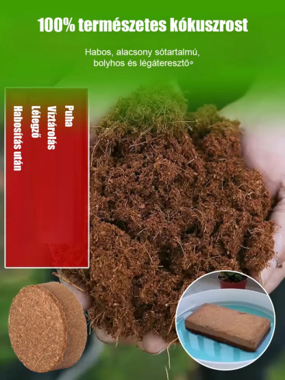 【Tíz évig nem igényel műtrágyázást】Kertészeti kókuszrost tápanyagföld —— 5 év kutatás és fejlesztés, bizonyítottan 10 évig tart, még a lusta is kertészeti szakértővé válhat!