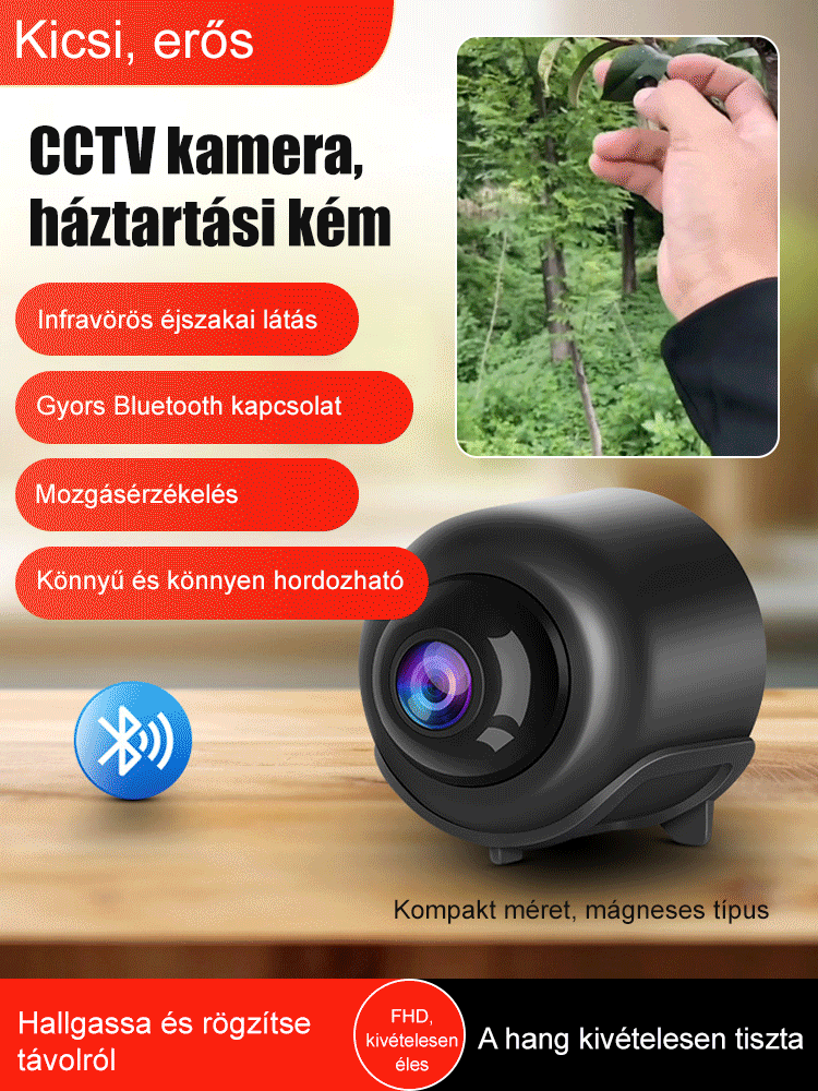 【Ingyenes próbaverzió】Intelligens távirányítású mini megfigyelőkamera🔥Támogatja a felvételt és a hanghívásokat