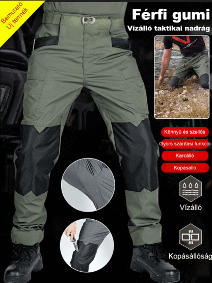 Katonai minőségű taktikai nadrág! Mentőosztályú vízálló anyagból készült, 200 kg teherbírással. A megerősített varrások maximális mozgásszabadságot biztosítanak. Frissítsd le szabadtéri felszerelésedet most!