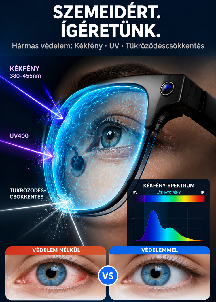 🚀 Lépj be a jövőbe az új generációs AI Okosszemüveggel! 🕶️ Unod már a hunyorgást és a telefonod folyamatos bámulását? Ez a szuperkönnyű, repülőgépipari szénszálas okosszemüveg mindent tud, amire a mindennapokban szükséged van!